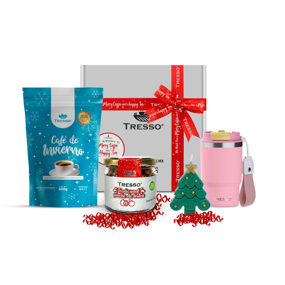 Special gift with travel thermos and herbal tea