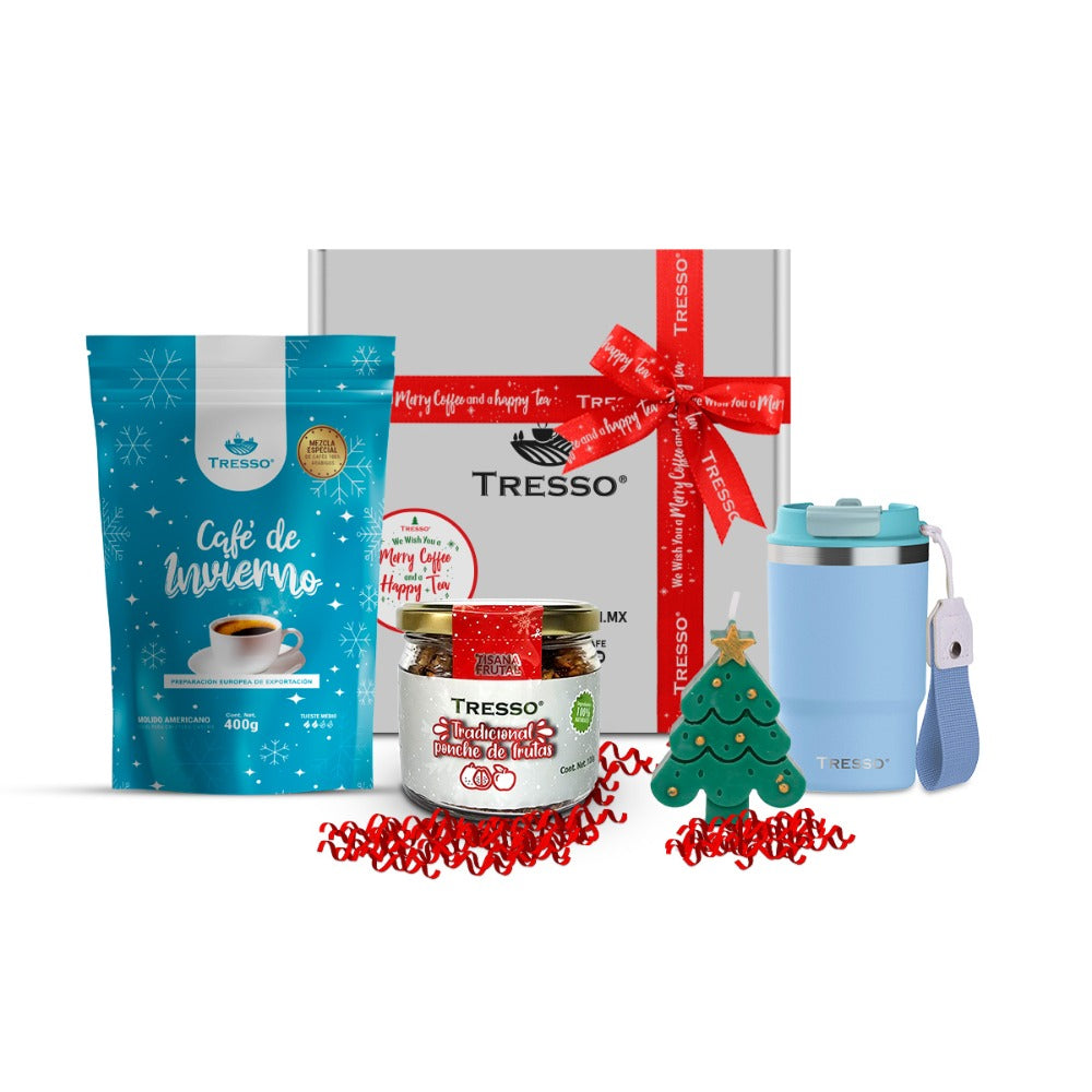 Special gift with travel thermos and herbal tea