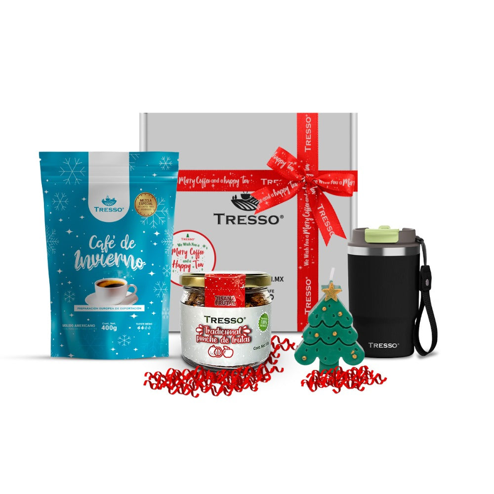 Special gift with travel thermos and herbal tea