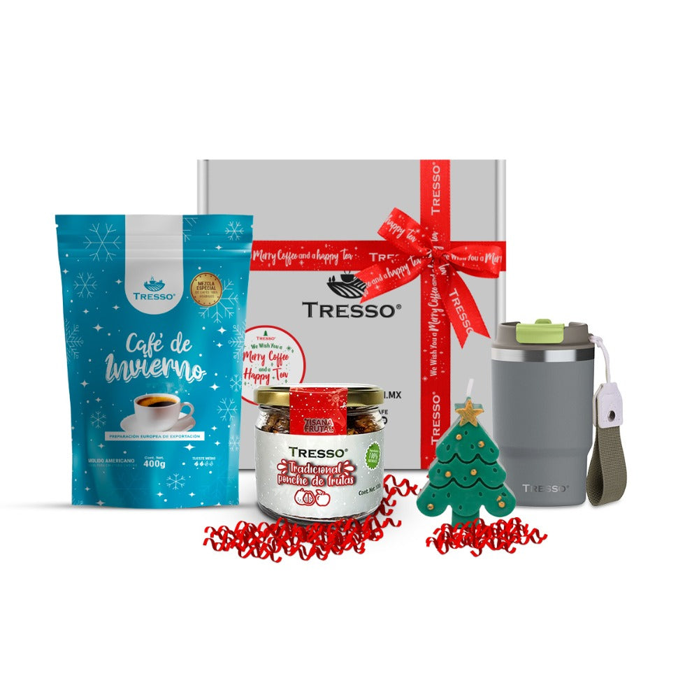 Special gift with travel thermos and herbal tea