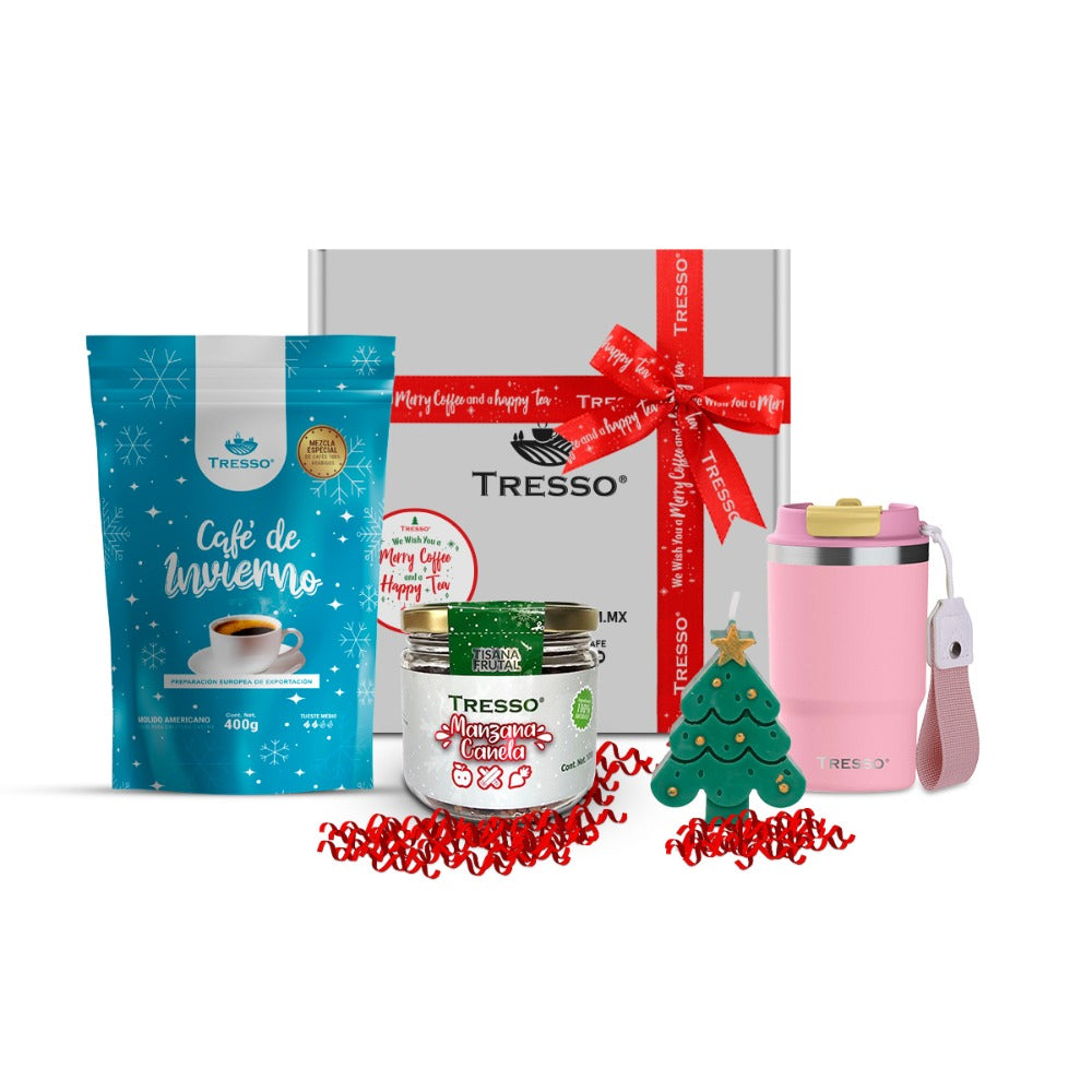 Special gift with travel thermos and herbal tea