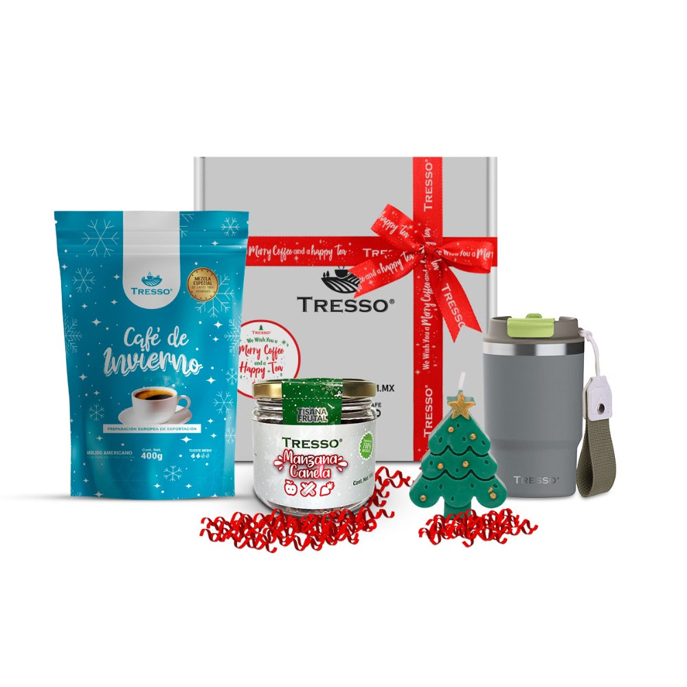 Special gift with travel thermos and herbal tea
