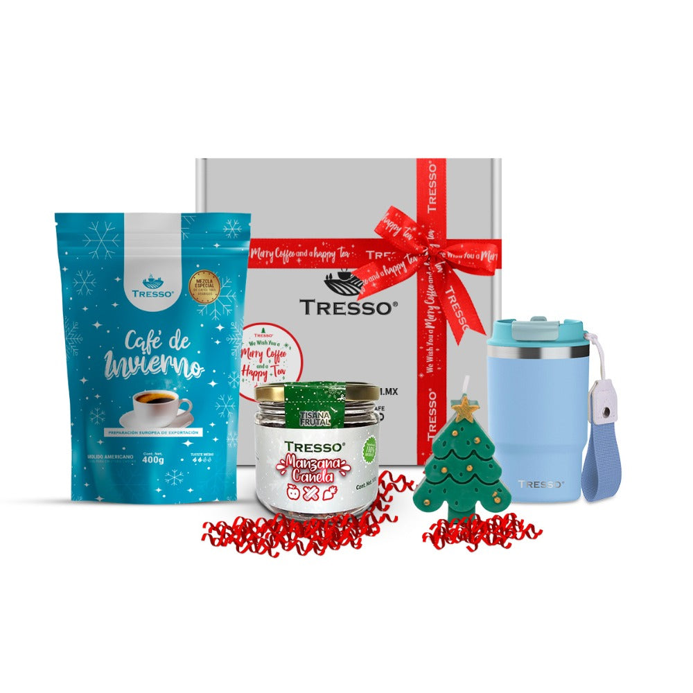 Special gift with travel thermos and herbal tea