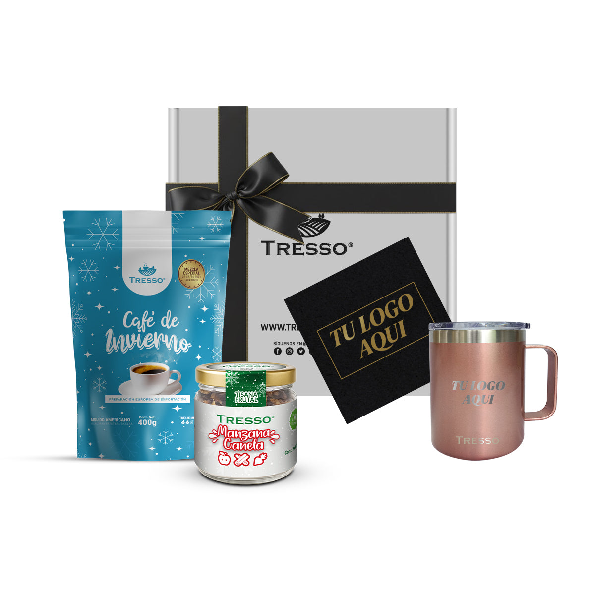 Regalo Corporativo especial con taza de acero y tisana