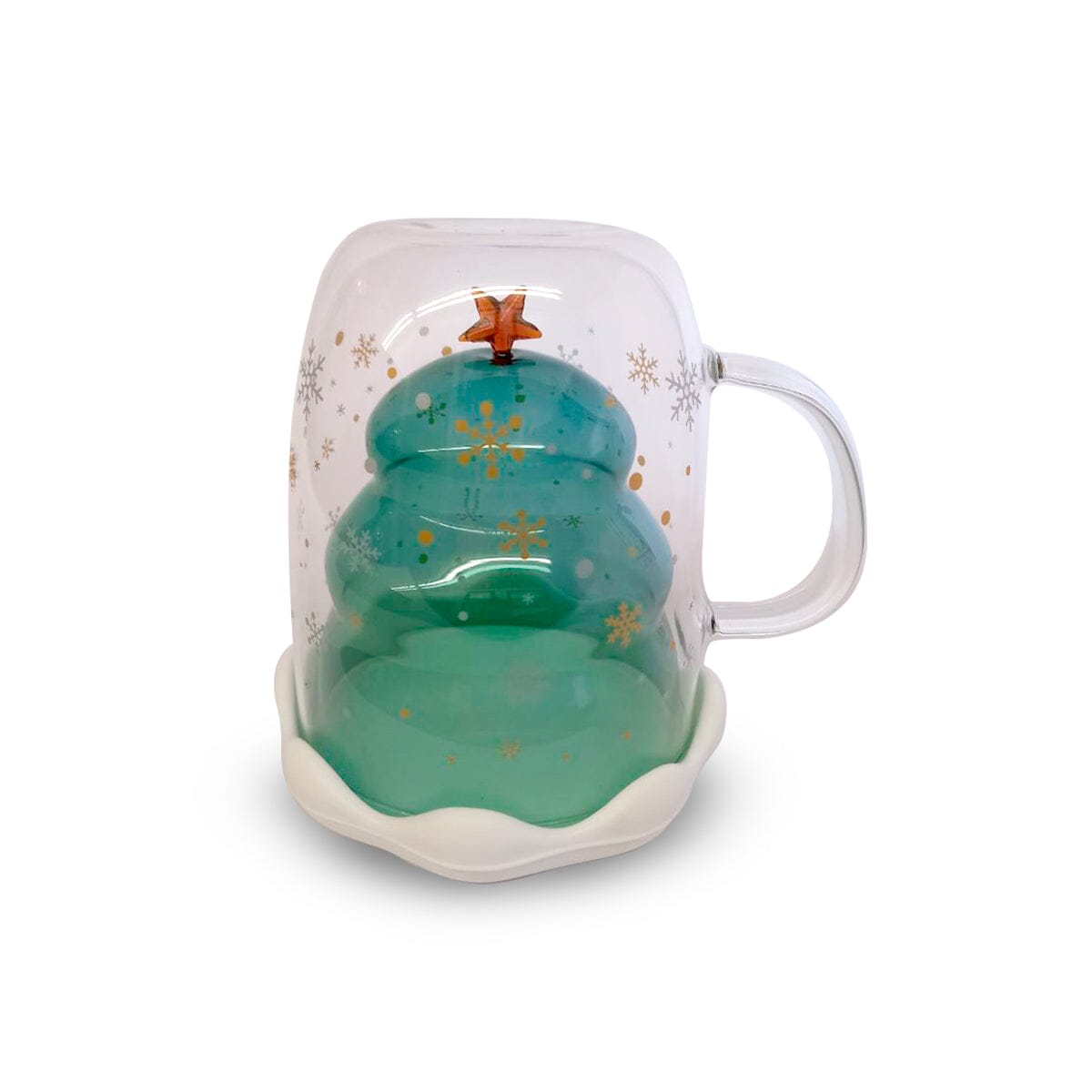 Taza de Vidrio de Doble Pared Navideña 250 ml - TRESSO® 