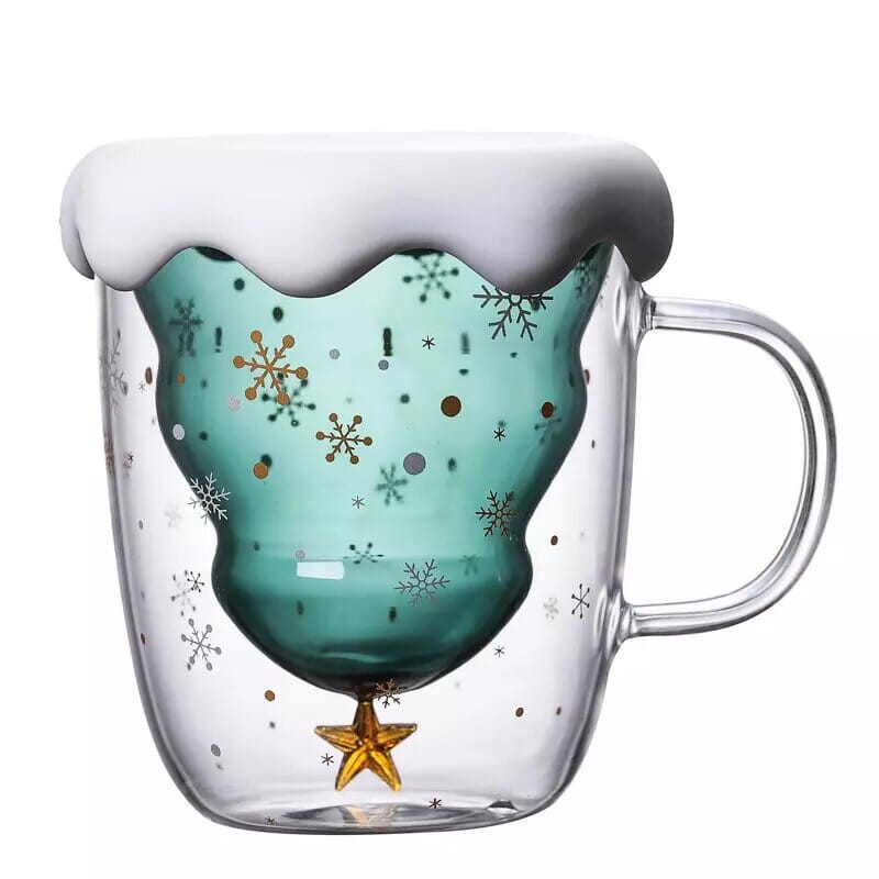 Taza de Vidrio de Doble Pared Navideña 250 ml - TRESSO® 