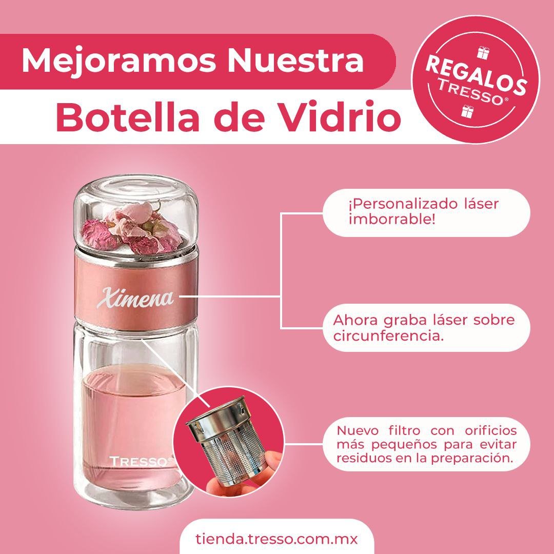 Botella Doble Pared Con Infusor Para Tisana para Él - TRESSO®