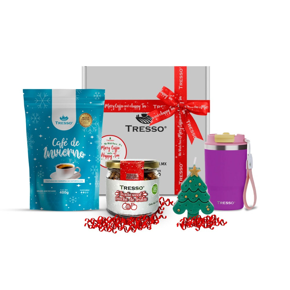 Special gift with travel thermos and herbal tea