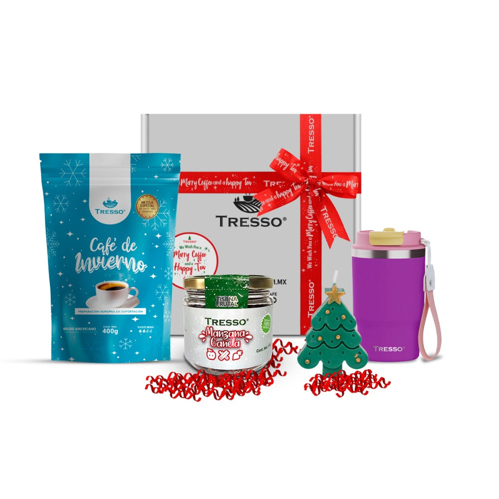 Special gift with travel thermos and herbal tea