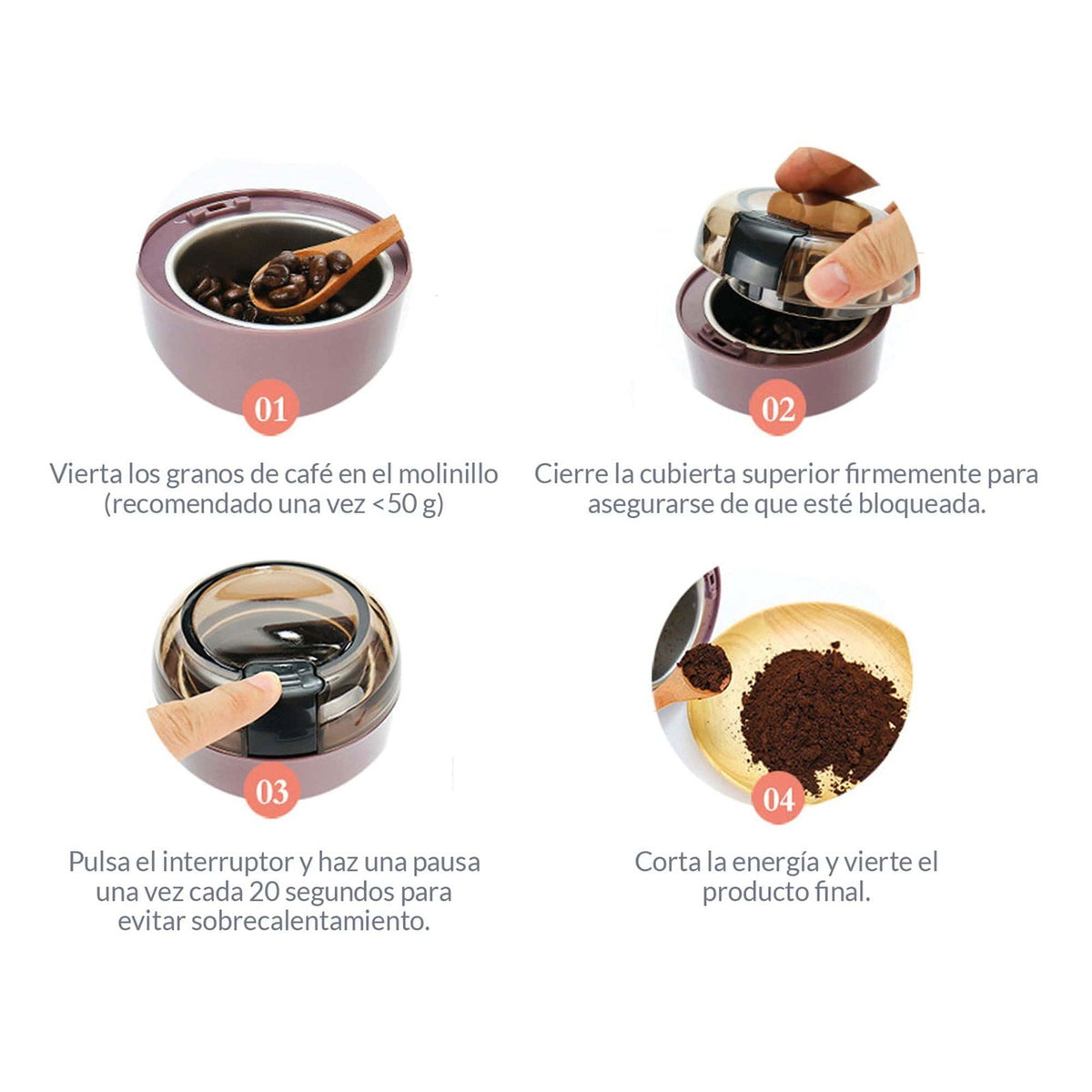 Molino Eléctrico de Acero Inoxidable 50 g - TRESSO®