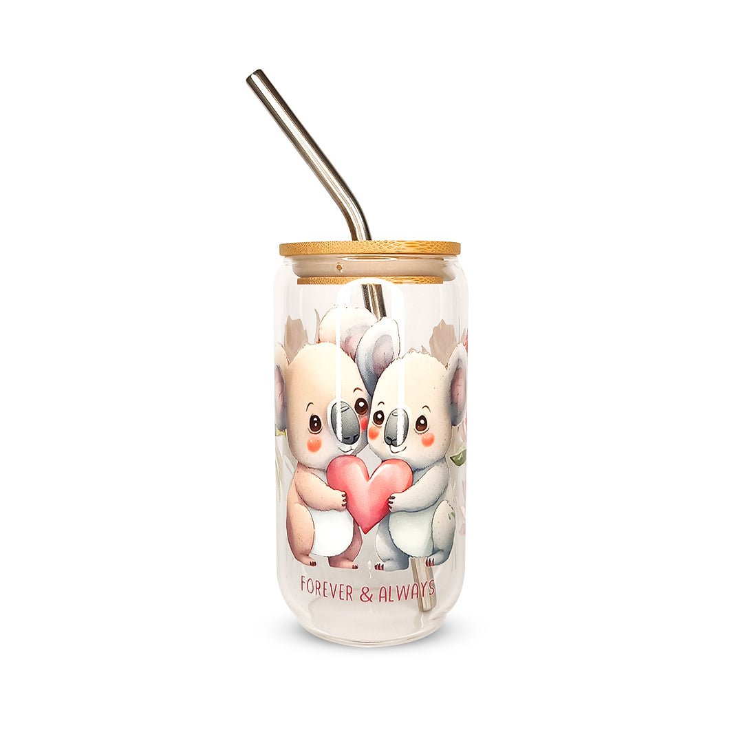 Pack 4 vasos de cristal sublimados diferentes diseños 320ml con popote - TRESSO®