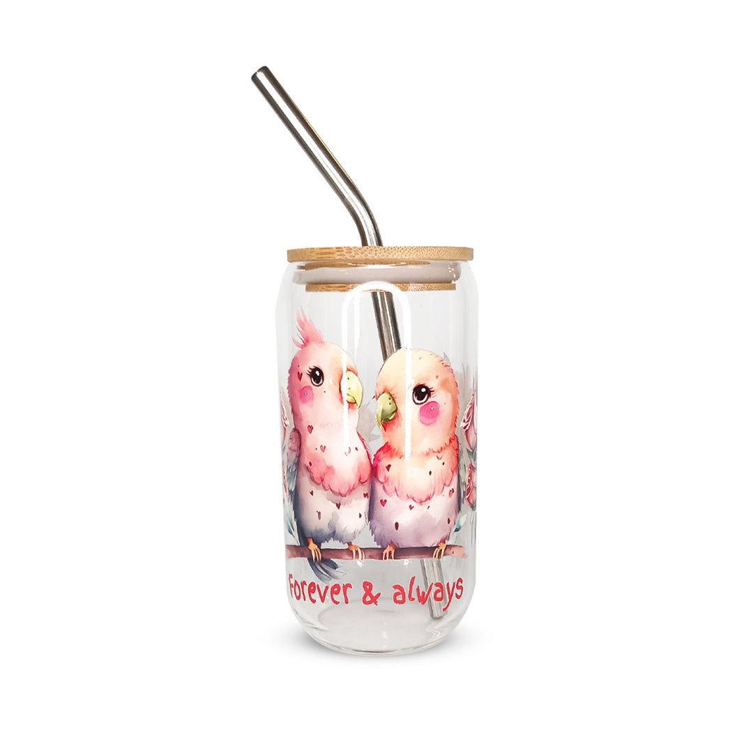 Pack 4 vasos de cristal sublimados diferentes diseños 320ml con popote - TRESSO®