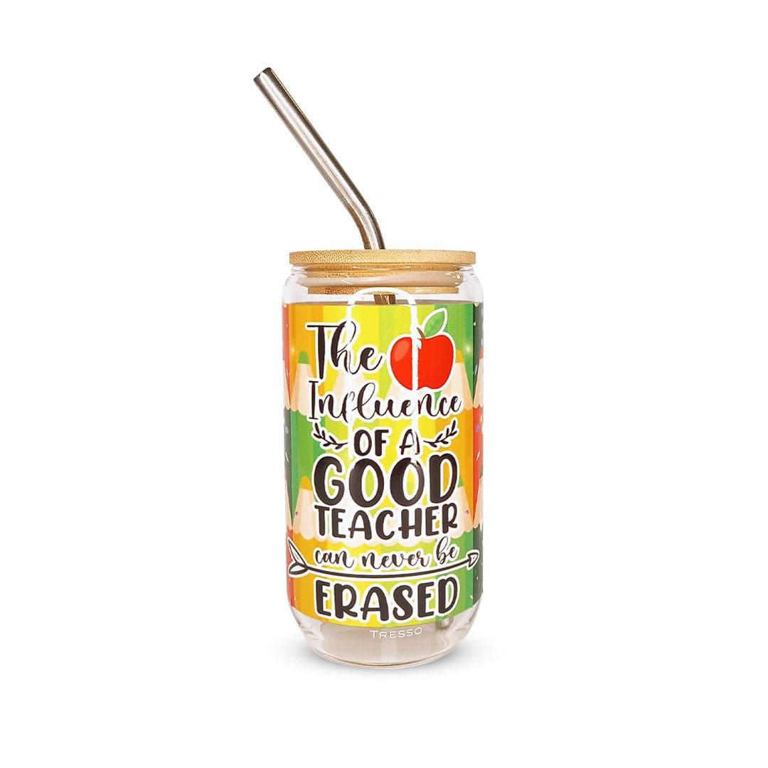 Pack 4 vasos de cristal sublimados diferentes diseños 320ml con popote - TRESSO®