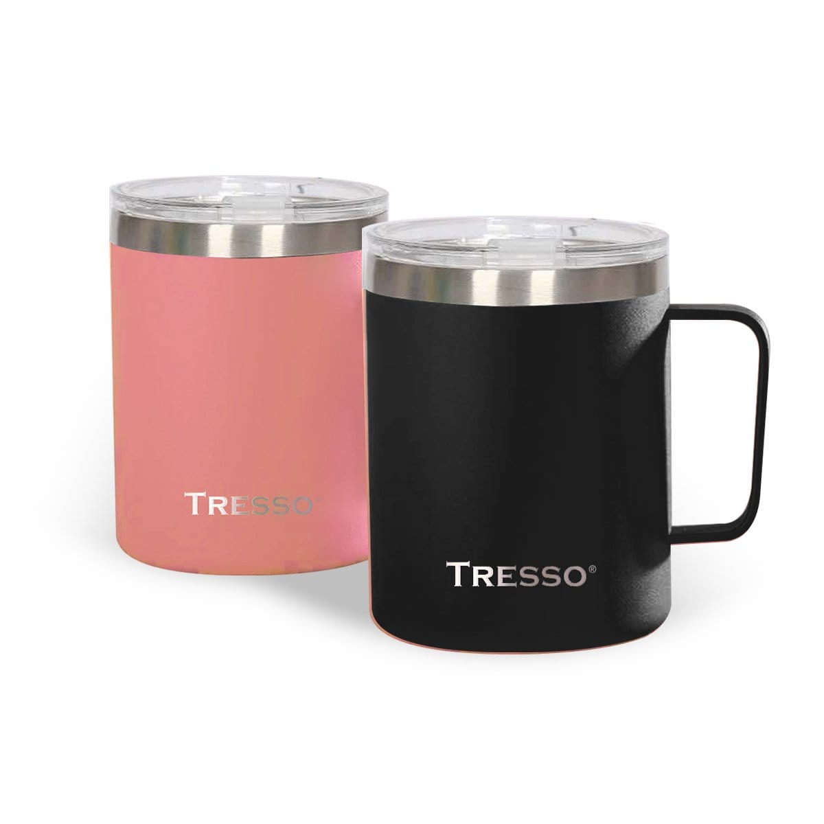 Set de 2 Tazas de Acero Inoxidable con Tapa - TRESSO®