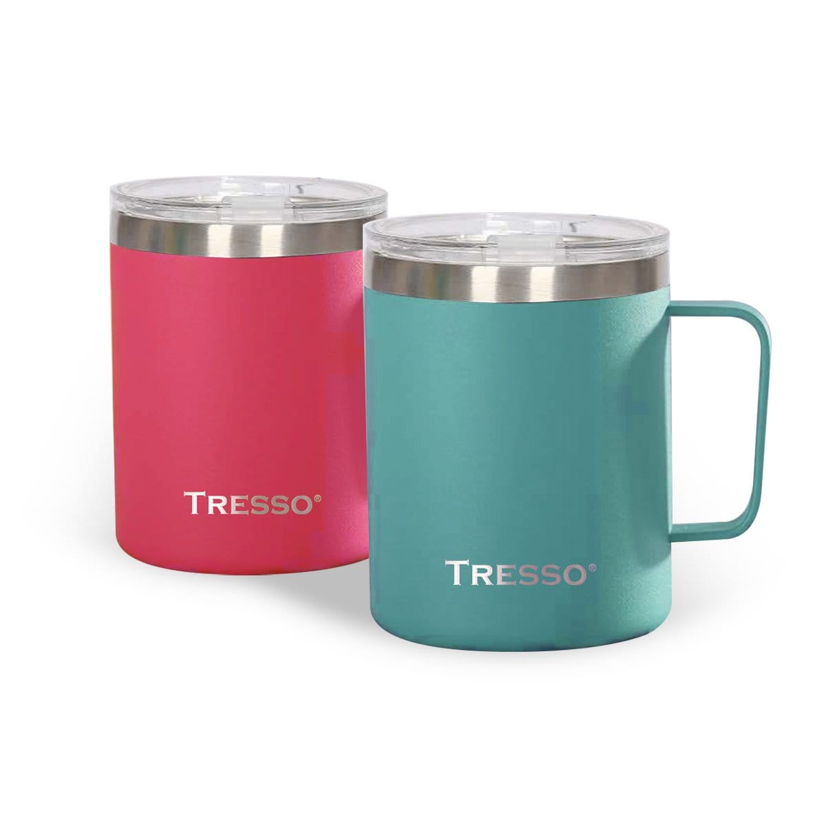 Set de 2 Tazas de Acero Inoxidable con Tapa - TRESSO®